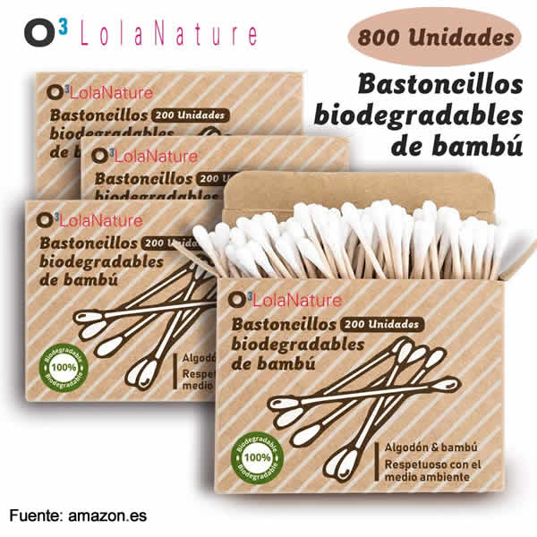 Bastoncillos ecologicos biodegradables de algodon y bambu